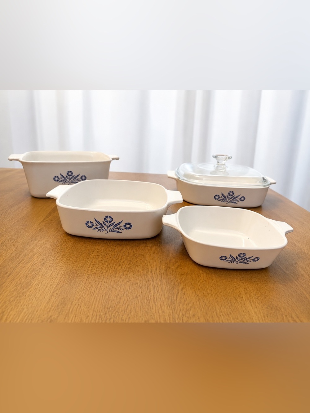 Vintage CorningWare 4 Piece Set RARE Cornflower Blue